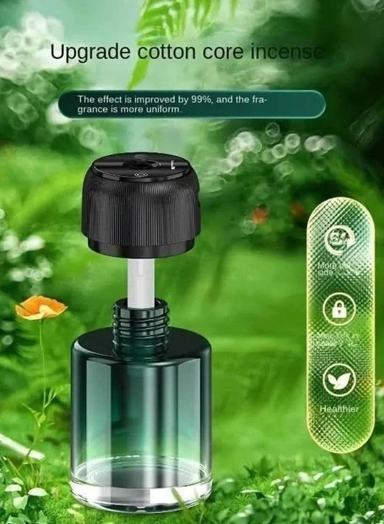 موزع عطر محمول للسيارة: موزع عطر ذكي سعة 160 مل مع شاشة قابلة لإعادة الشحن تعرض السماء المرصعة بالنجوم، ومنفذ USB، و 3 أوضاع رش للمنزل والمكتب والسيارة (خشب الأبنوس) - Image 5